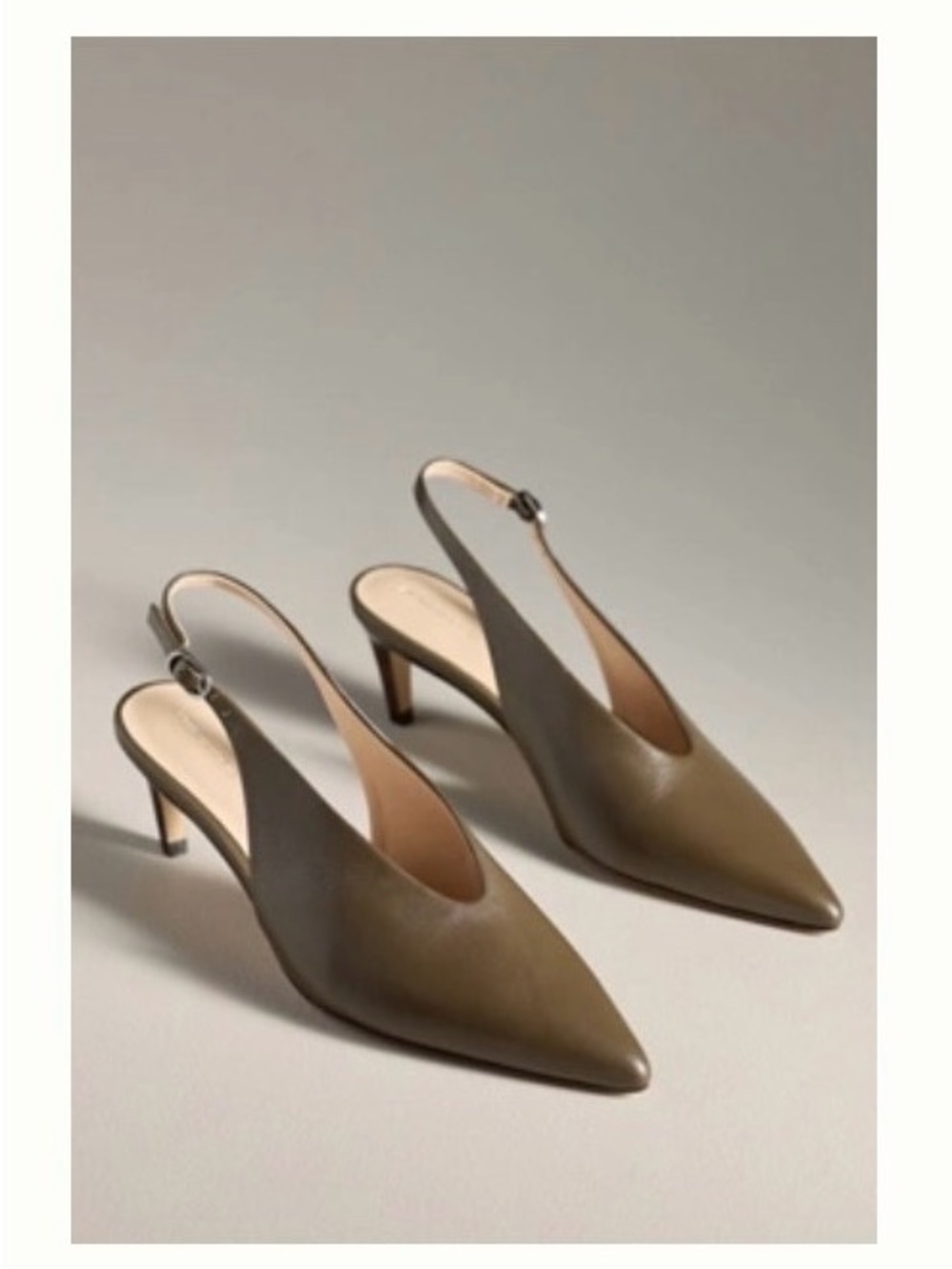 Anthropologie Pointed-Toe Slingback Heels